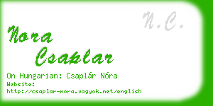 nora csaplar business card