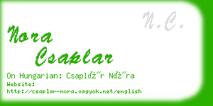 nora csaplar business card